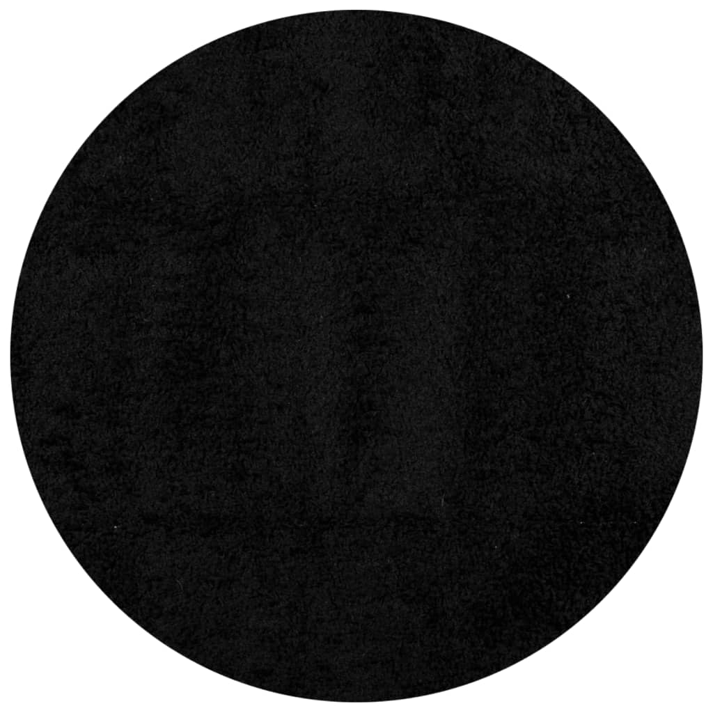 Shaggy carpet PAMPLONA deep pile modern black Ø 280 cm
