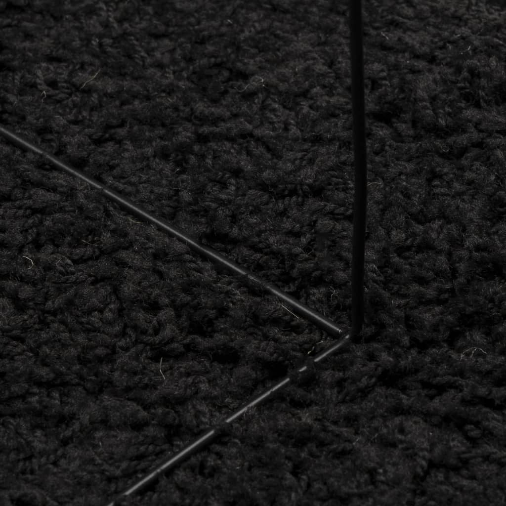 Shaggy carpet PAMPLONA deep pile modern black Ø 280 cm