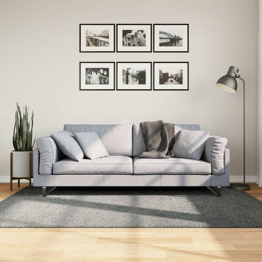Tapis Shaggy Poils Longs Moderne Vert 140x200 cm