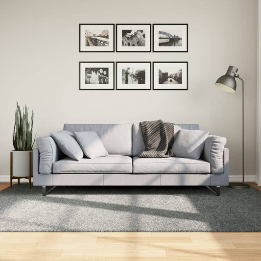Tapis Shaggy Poils Longs Moderne Vert 160x230 cm
