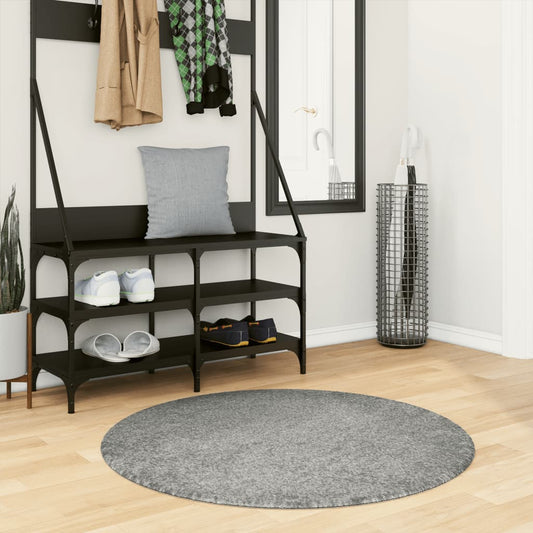 Tapis Shaggy Poils Longs Moderne Vert Ø 100 cm