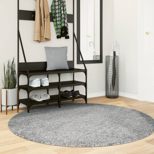 Tapis Shaggy Poils Longs Moderne Vert Ø 160 cm