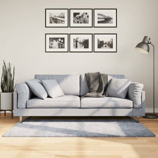 Tapis Shaggy Poils Longs Moderne Bleu 80x150 cm