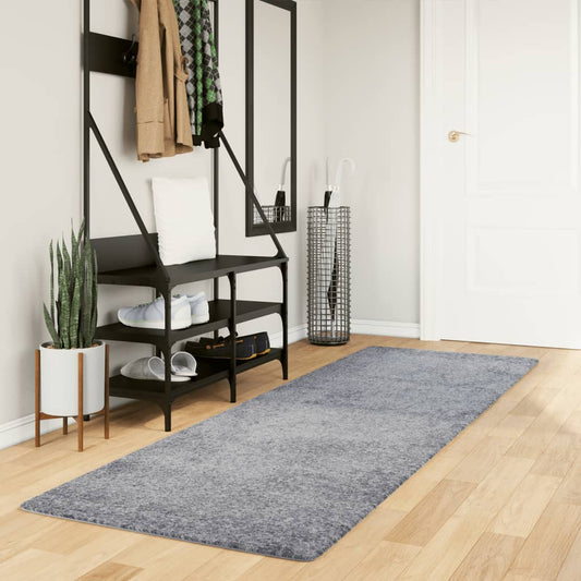 Tapis Shaggy Poils Longs Moderne Bleu 80x250 cm