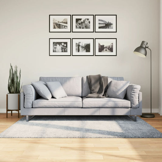 Tapis Shaggy Poils Longs Moderne Bleu 120x170 cm