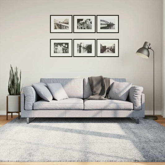 Tapis Shaggy Poils Longs Moderne Bleu 200x200 cm