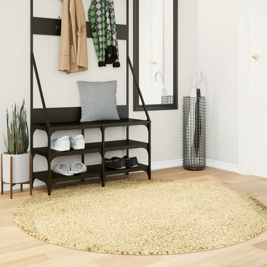 Tapis shaggy, poils longs, moderne, doré, Ø 160 cm