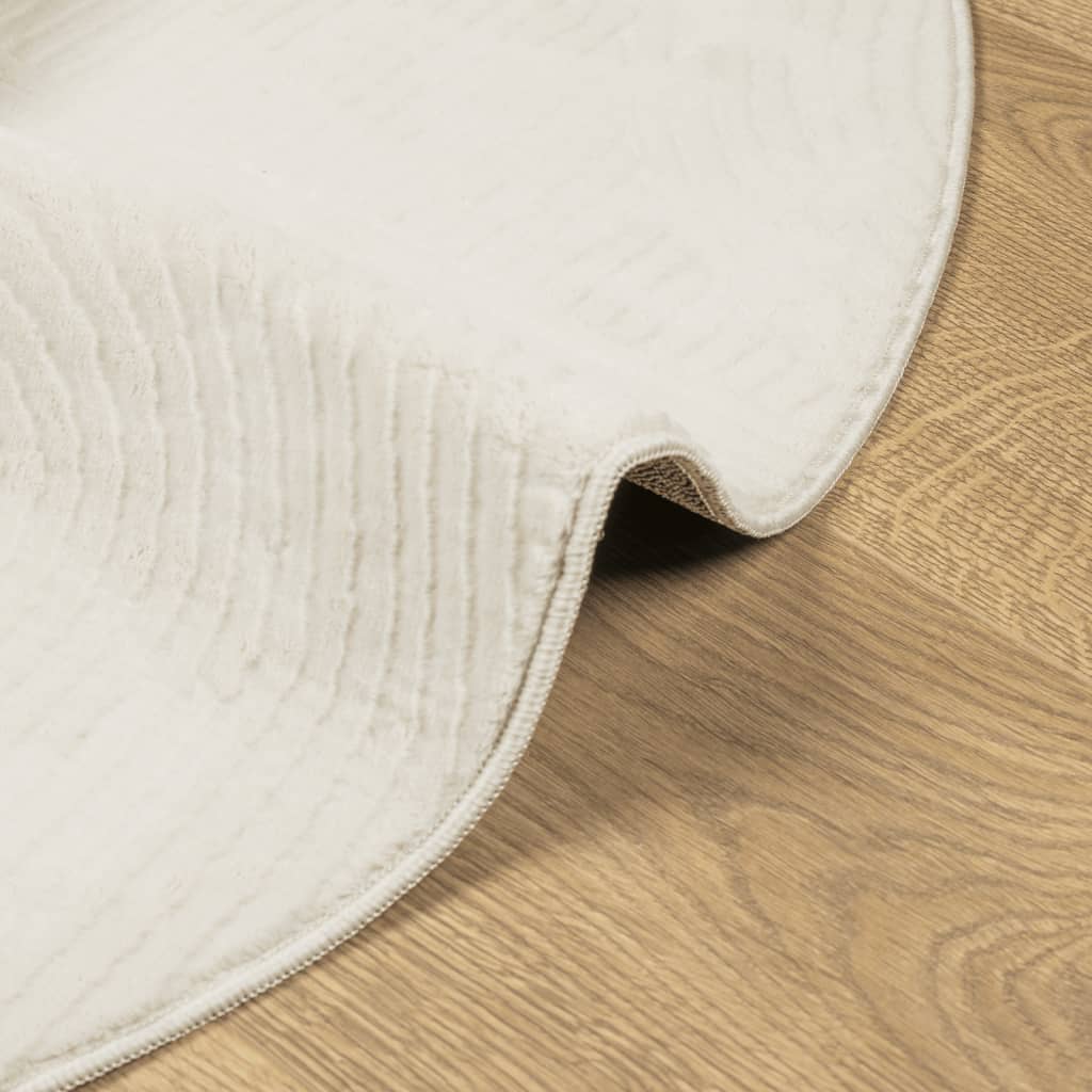 Teppich IZA Kurzflor Skandinavischer Look Creme Ø 120 cm