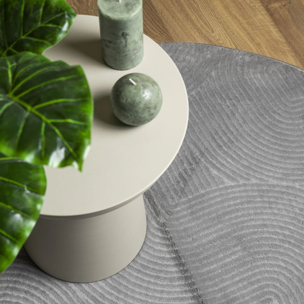 Teppich IZA Kurzflor Skandinavischer Look Grau Ø 160 cm