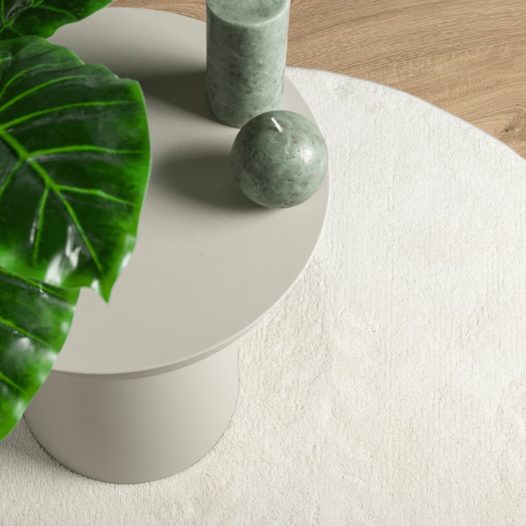 Teppich OVIEDO Kurzflor Creme Ø 200 cm