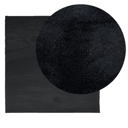 Teppich OVIEDO Kurzflor Schwarz 120x120 cm