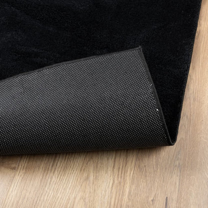 Teppich OVIEDO Kurzflor Schwarz 120x120 cm