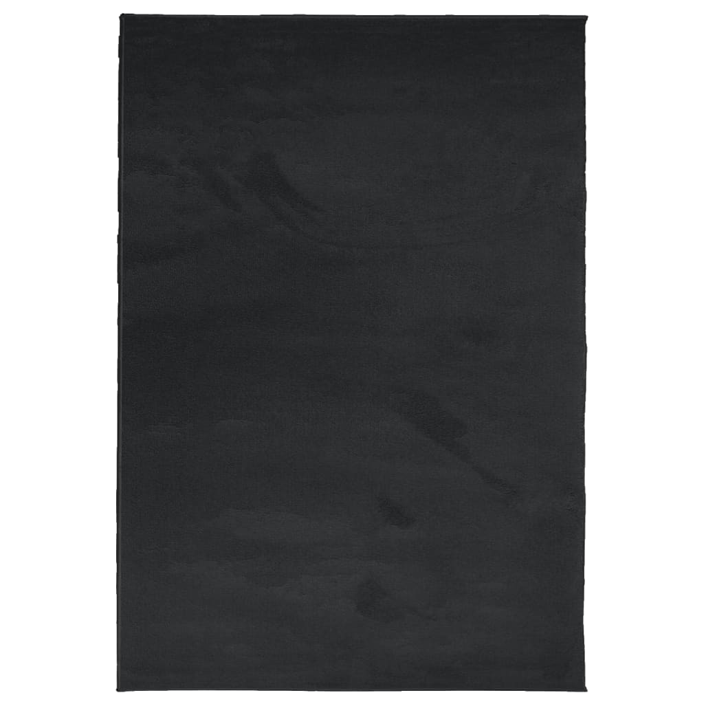 Tapis OVIEDO poils ras noir 140x200 cm
