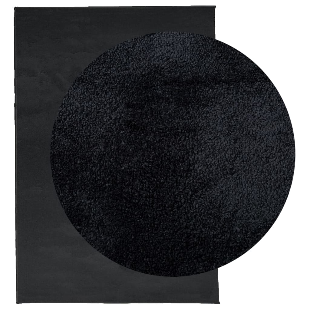 Tapis OVIEDO poils ras noir 140x200 cm