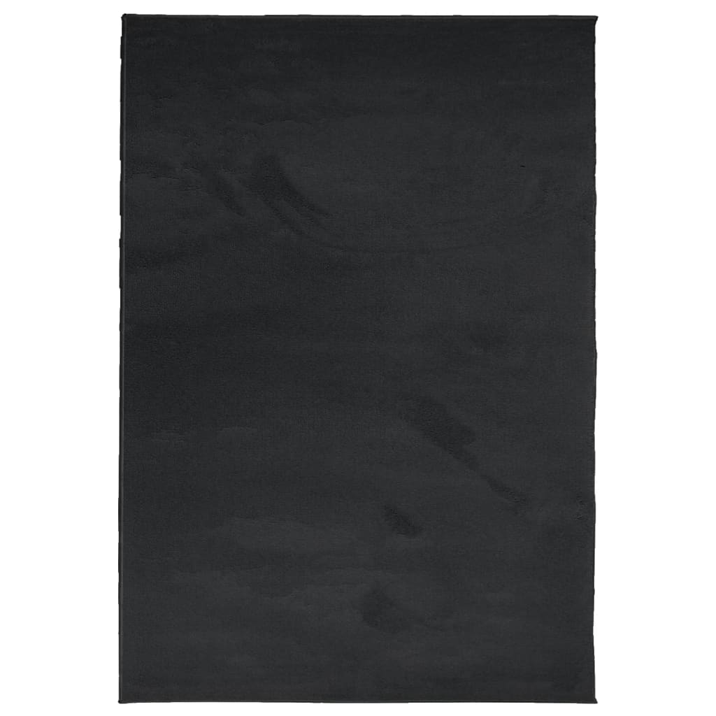Tapis OVIEDO poils ras noir 160x230 cm