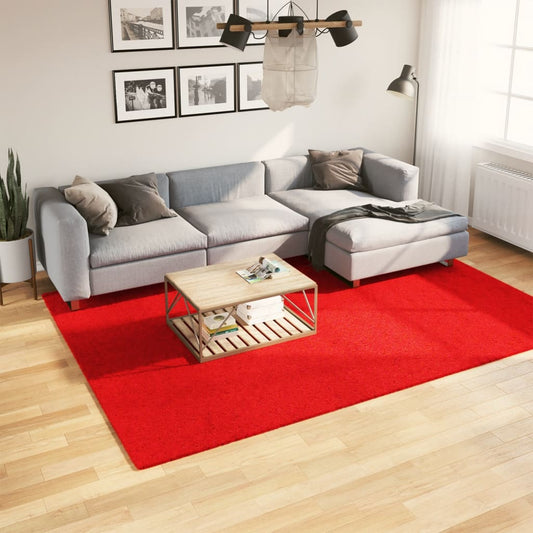 Tapis OVIEDO poils ras rouge 200x280 cm