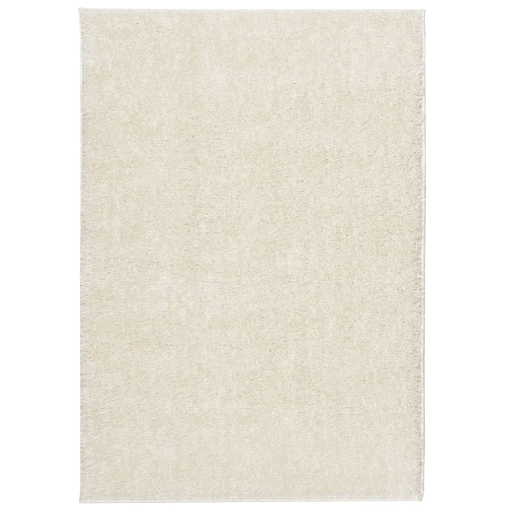 Teppich ISTAN Hochflor Glänzend Creme 140x200 cm