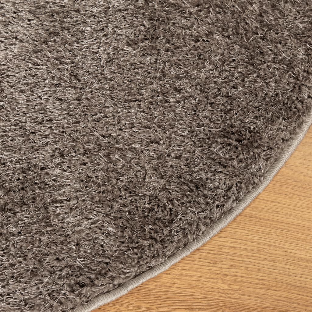 Carpet ISTAN Deep Pile Glossy Grey Ø 200 cm