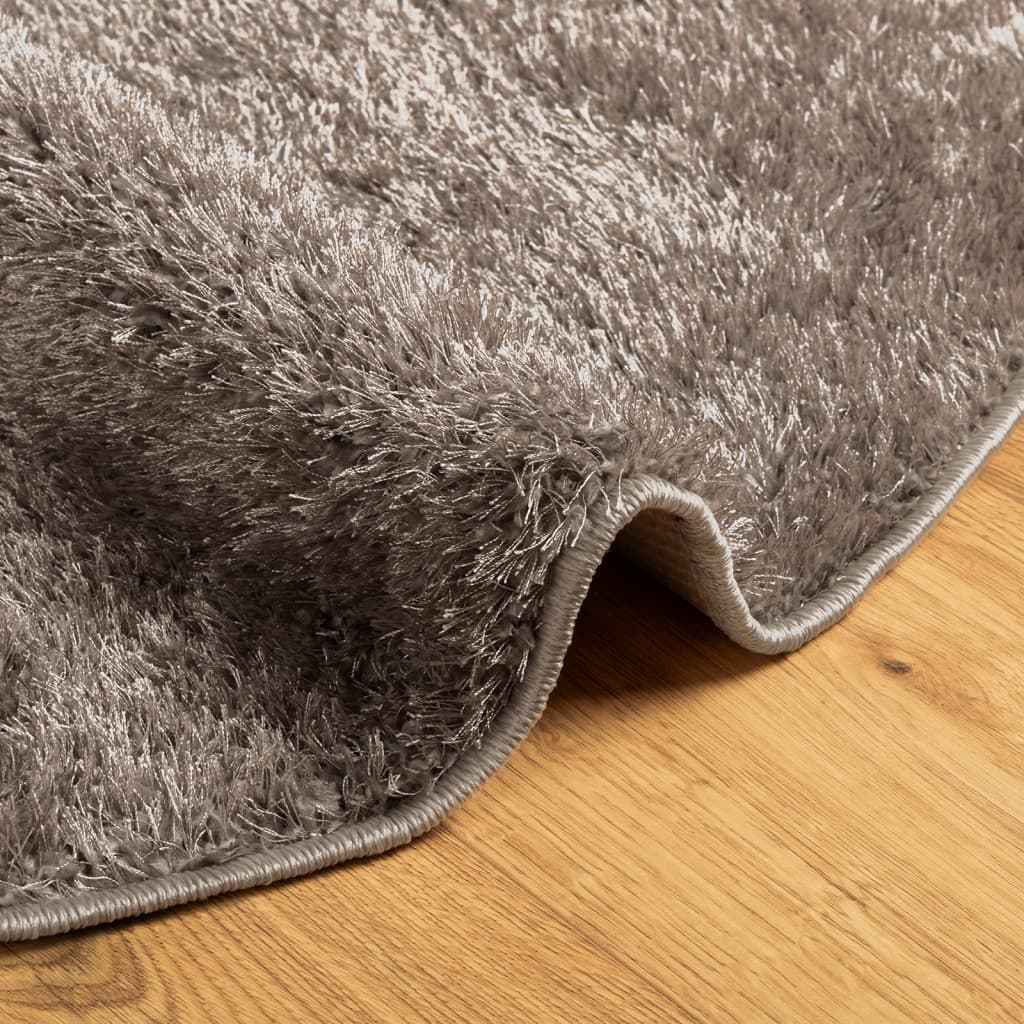 Carpet ISTAN Deep Pile Glossy Grey Ø 200 cm