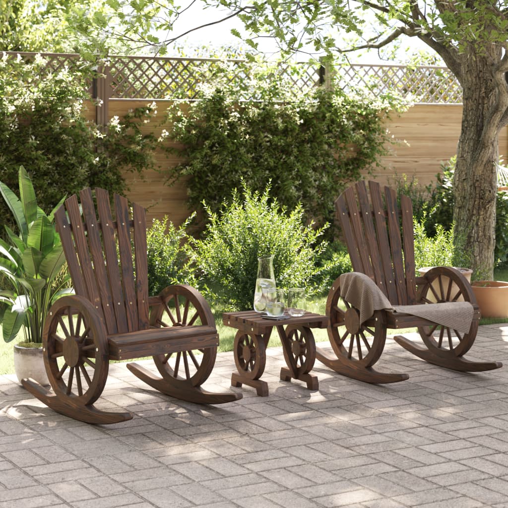 3-tlg. Garten-Lounge-Set Massivholz Tanne