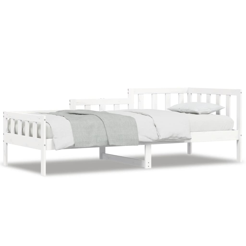 Lit de repos sans matelas blanc 80x200 cm en pin massif