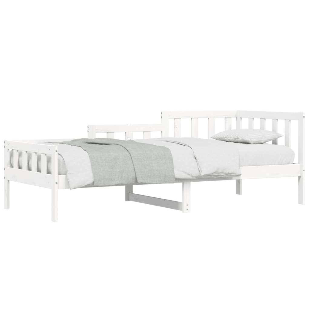 Lit de repos sans matelas blanc 80x200 cm en pin massif