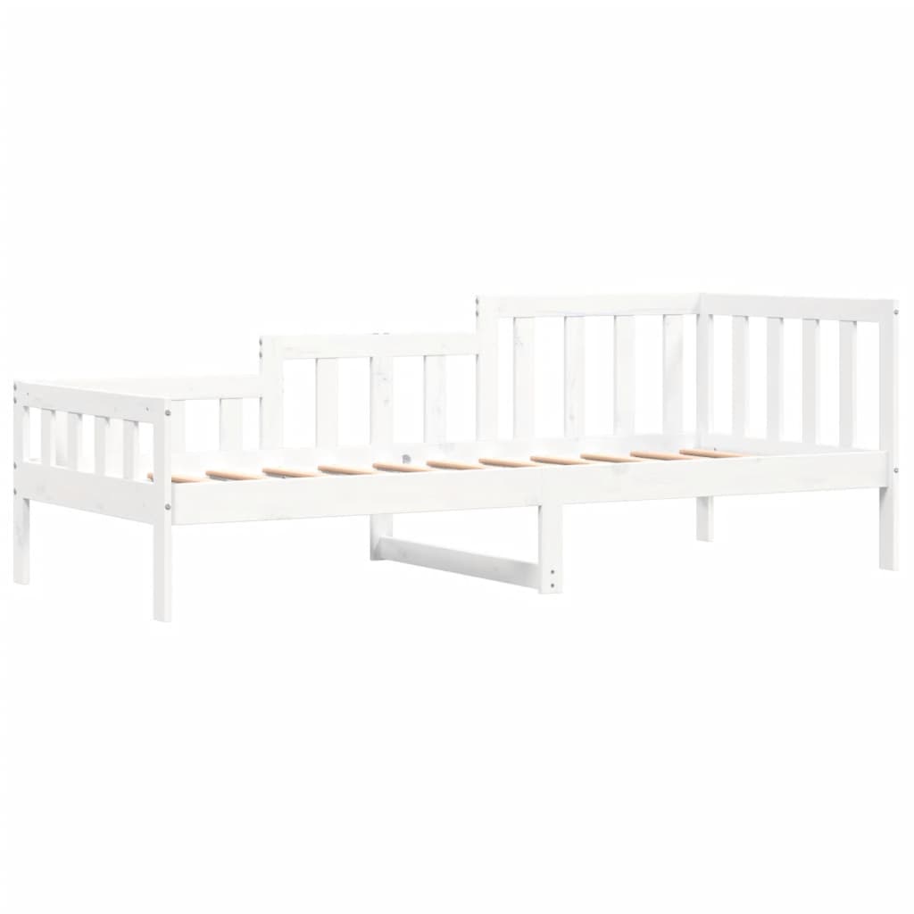 Lit de repos sans matelas blanc 80x200 cm en pin massif