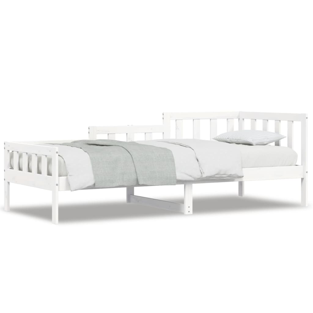 Lit de repos sans matelas blanc 90x200 cm en bois de pin massif