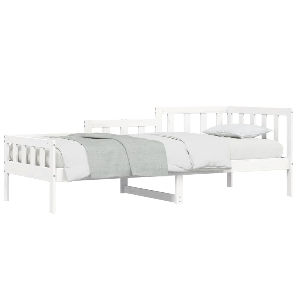 Lit de repos sans matelas blanc 90x200 cm en bois de pin massif