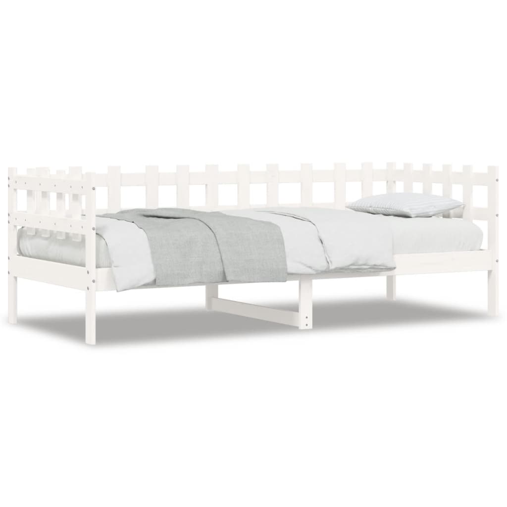 Lit de repos sans matelas blanc 80x200 cm en pin massif