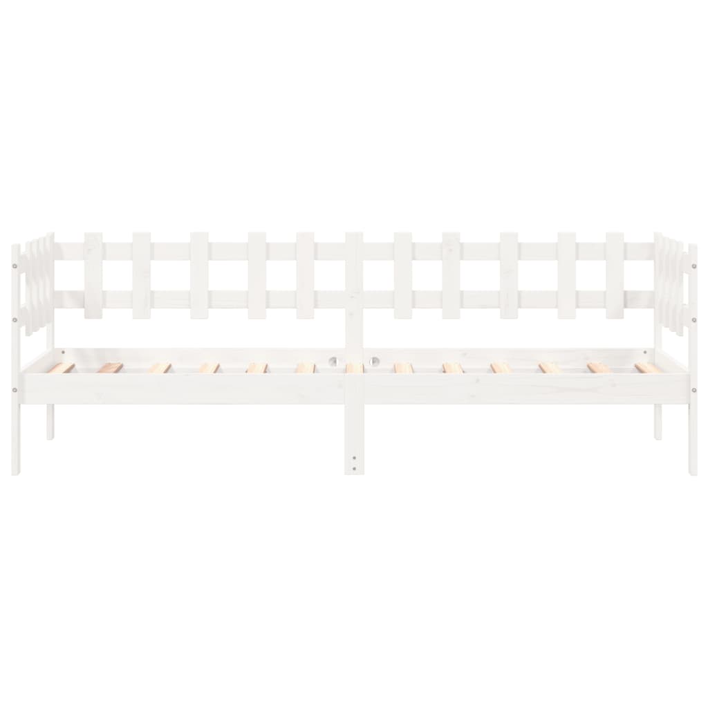 Lit de repos sans matelas blanc 80x200 cm en pin massif