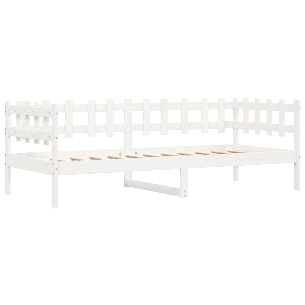 Lit de repos sans matelas blanc 80x200 cm en pin massif