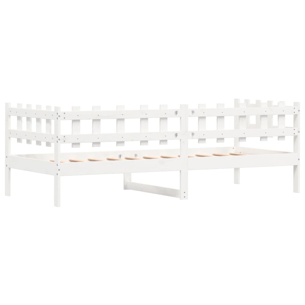 Lit de repos sans matelas blanc 80x200 cm en pin massif