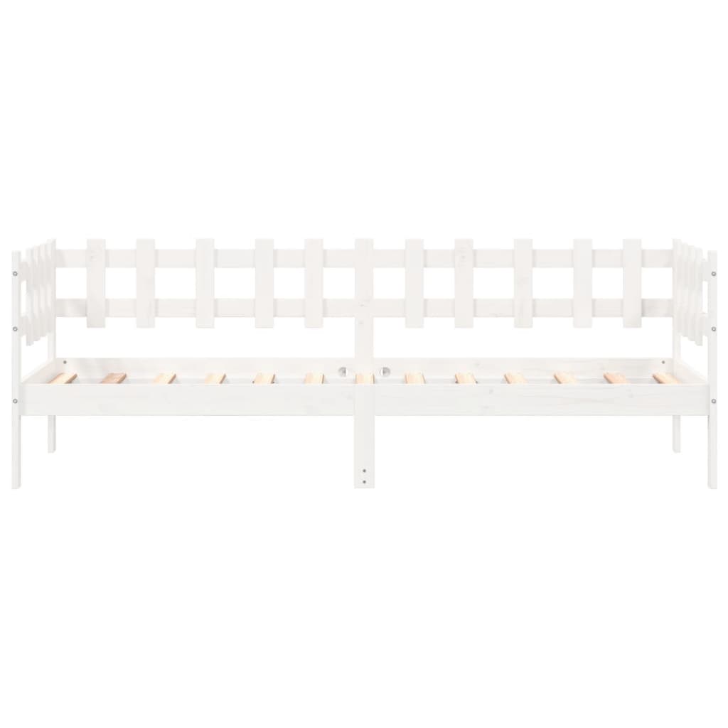 Lit de repos sans matelas blanc 90x200 cm en bois de pin massif