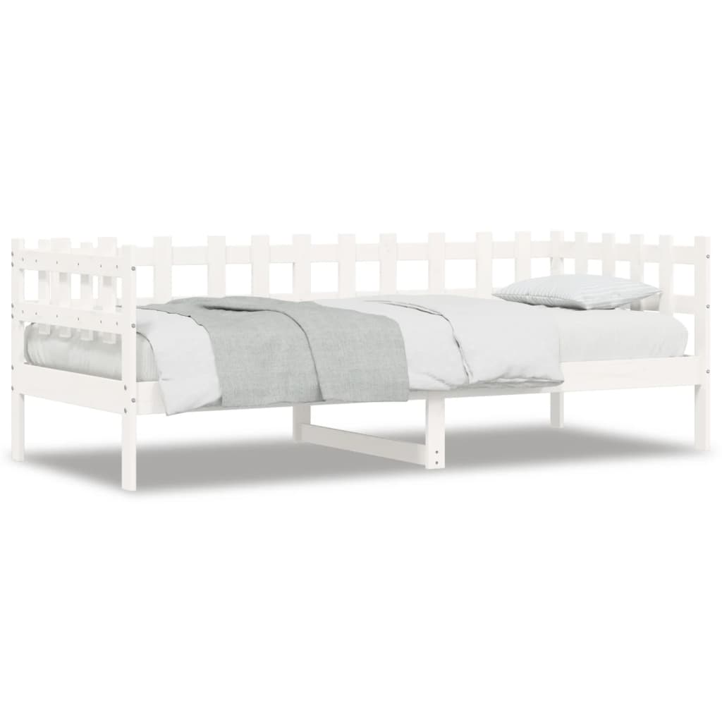 Lit de repos sans matelas blanc 90x190 cm en pin massif