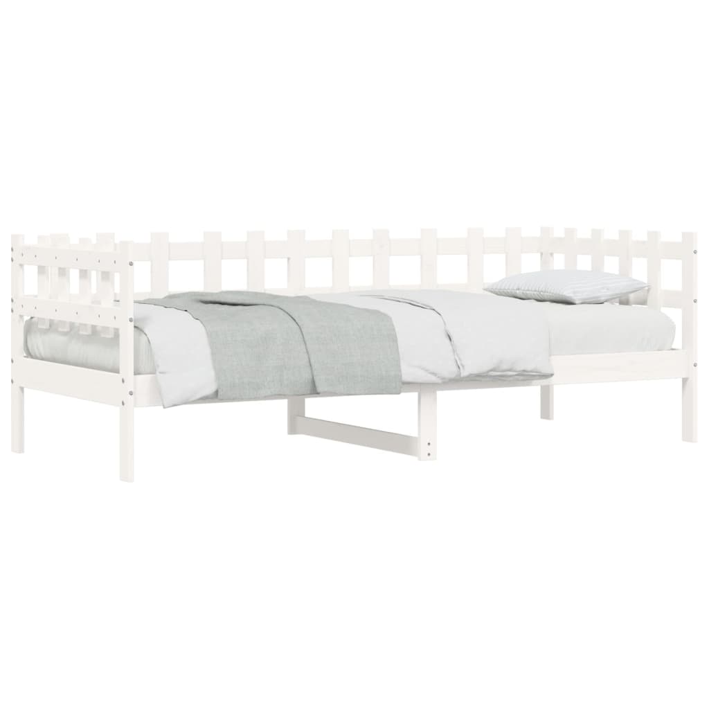 Lit de repos sans matelas blanc 90x190 cm en pin massif