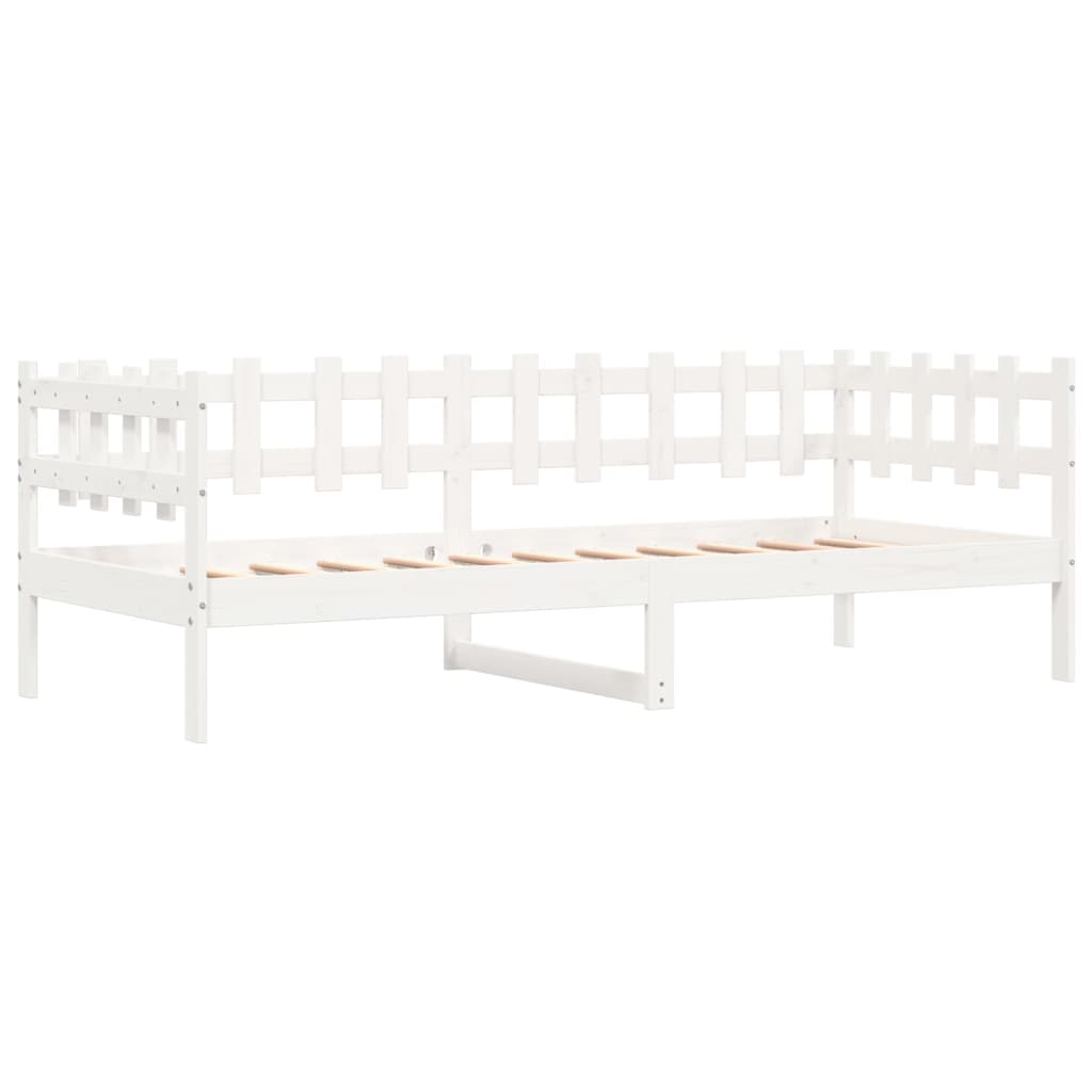 Lit de repos sans matelas blanc 90x190 cm en pin massif