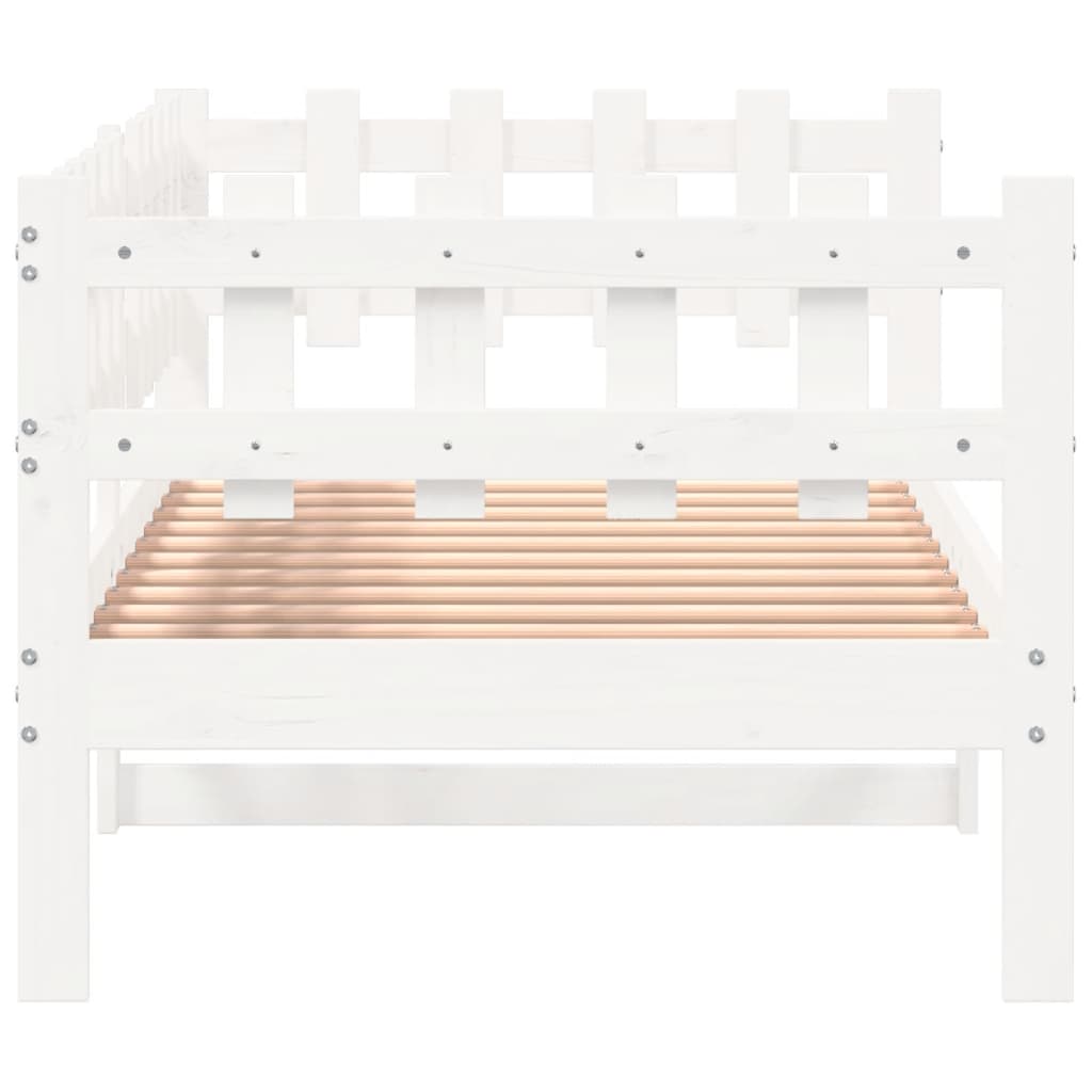 Lit de repos sans matelas blanc 90x190 cm en pin massif