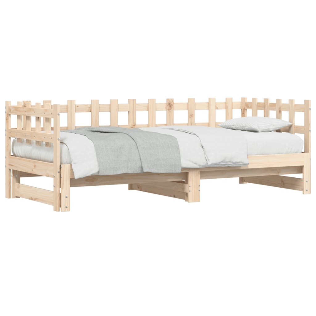 Lit de repos extensible 2x(80x200) cm en bois de pin massif