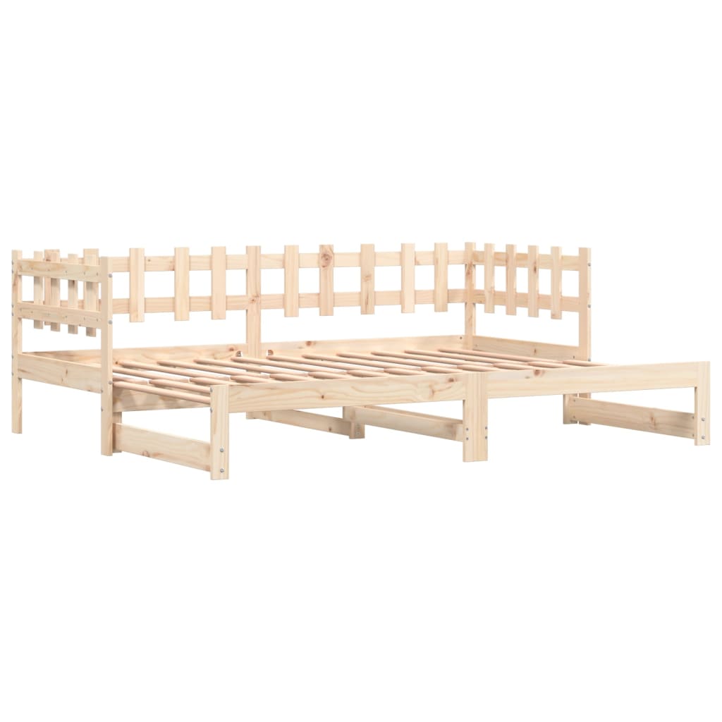 Lit de repos extensible 2x(80x200) cm en bois de pin massif