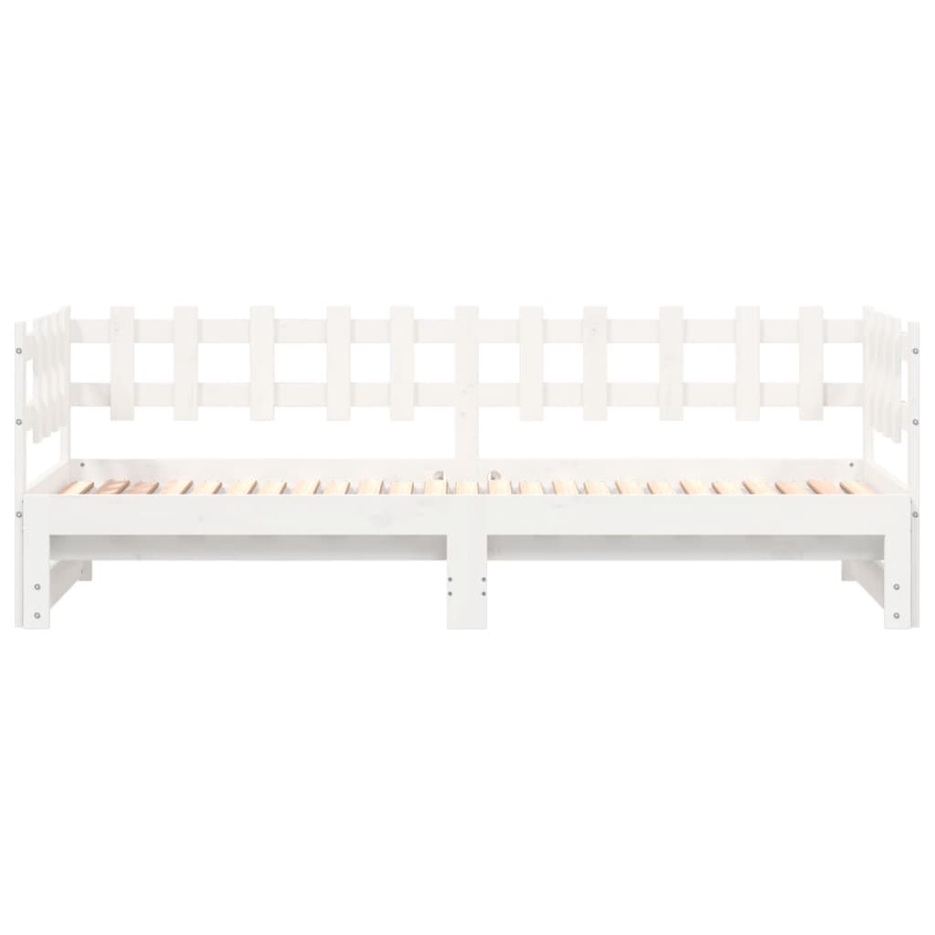 Lit de repos extensible blanc 2x(80x200) cm en bois de pin massif