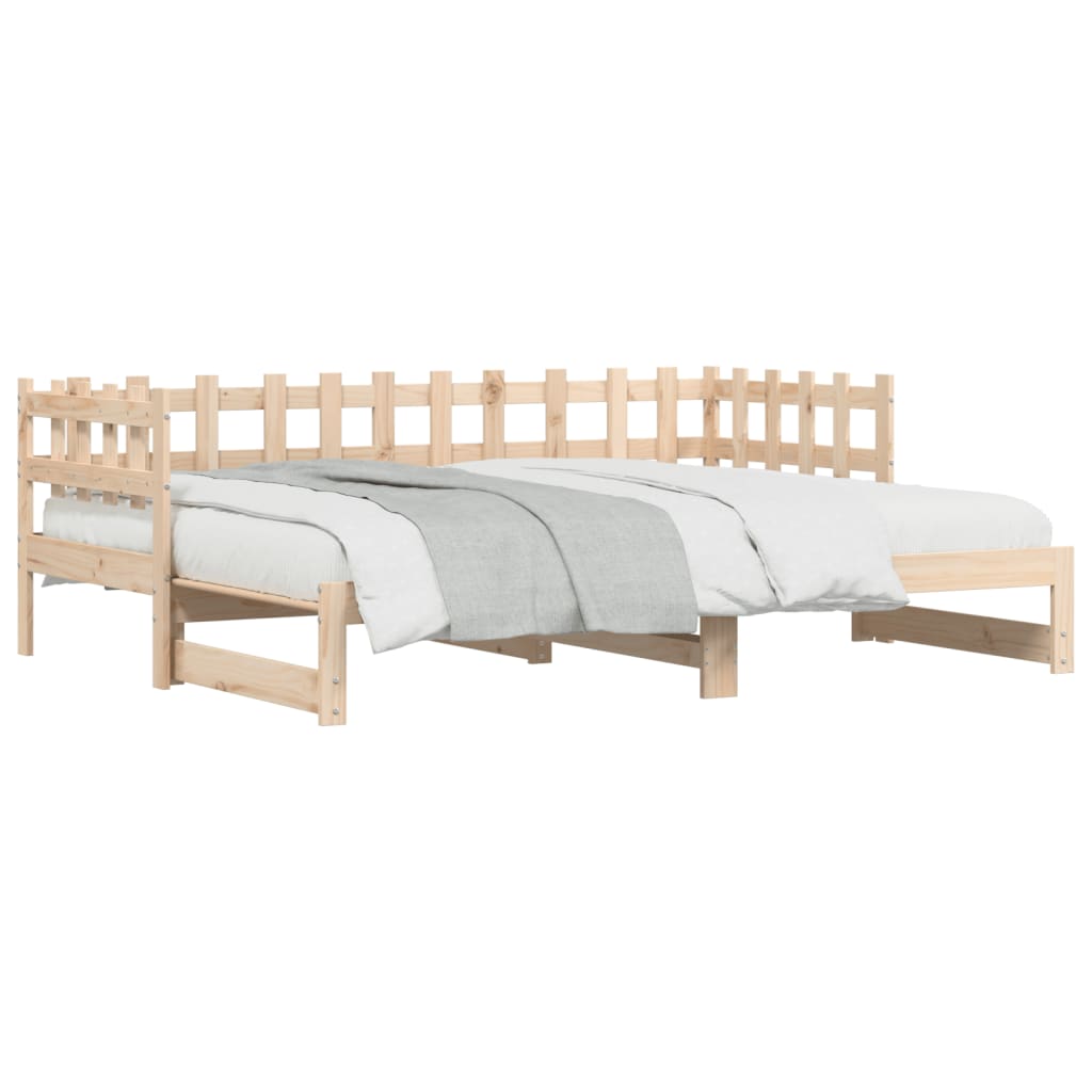 Lit de repos extensible 2x(90x200) cm en bois de pin massif