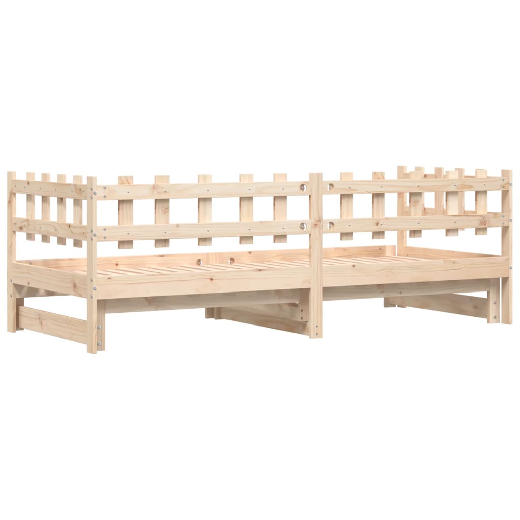 Lit de repos extensible 2x(90x200) cm en bois de pin massif