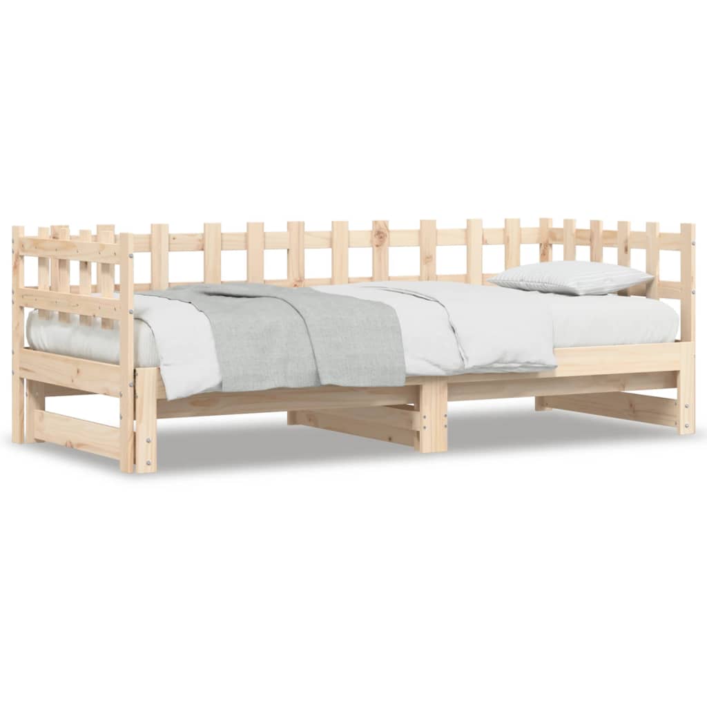 Lit de repos extensible 2x(90x190) cm en bois de pin massif