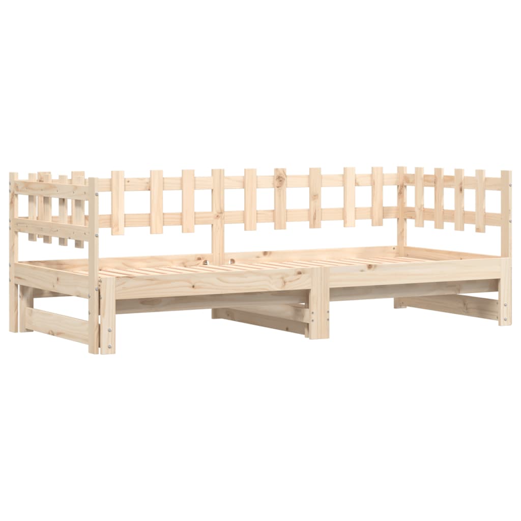 Lit de repos extensible 2x(90x190) cm en bois de pin massif