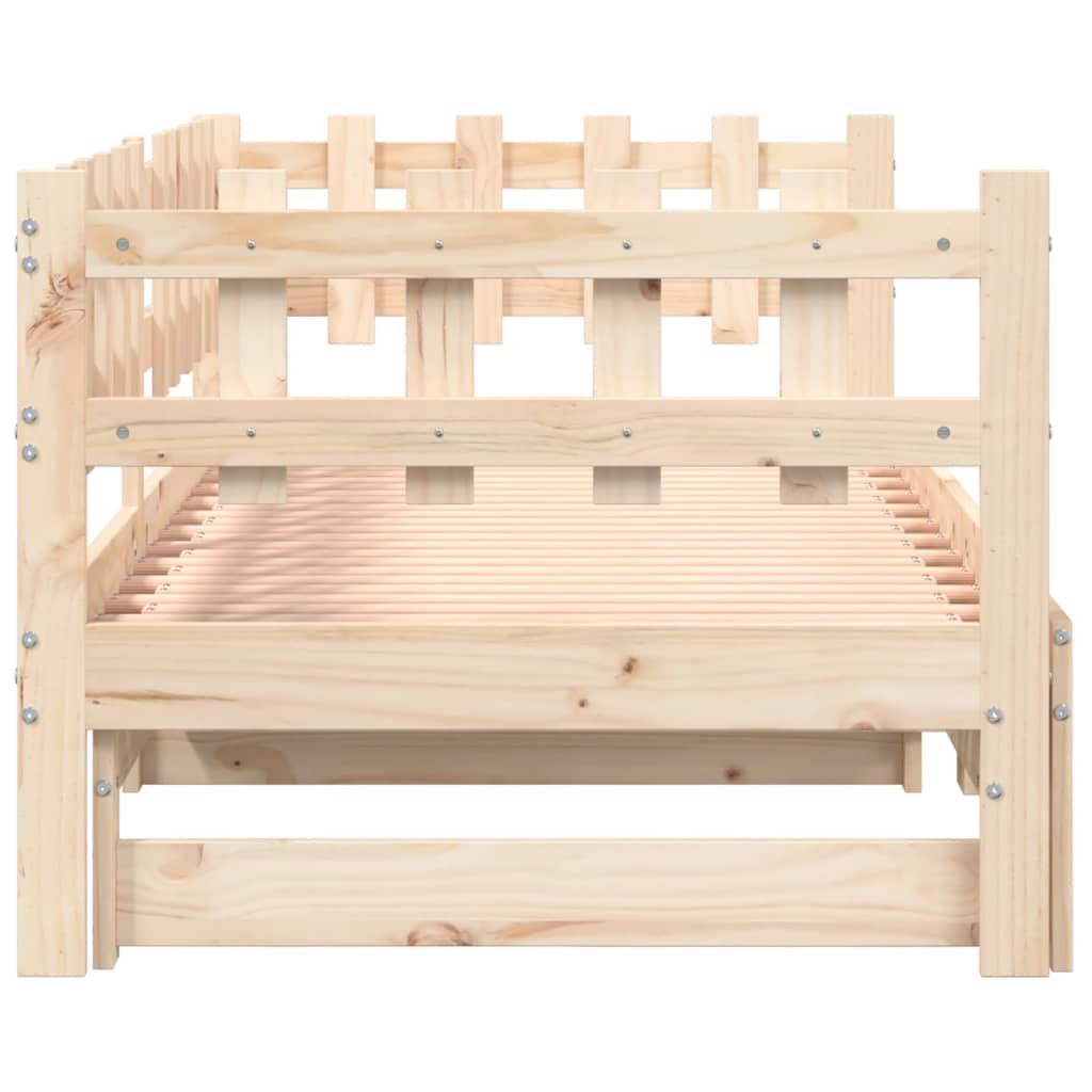 Lit de repos extensible 2x(90x190) cm en bois de pin massif