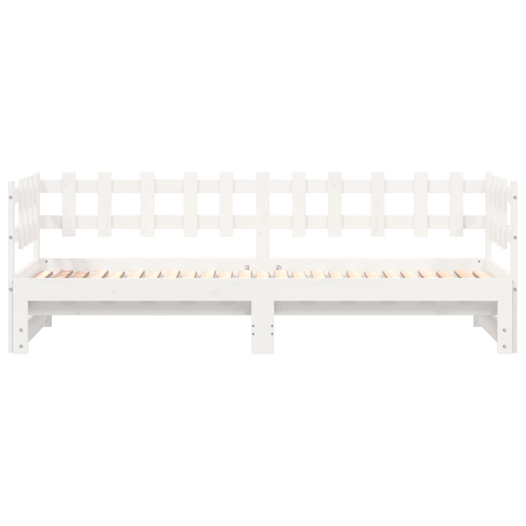 Lit de repos extensible blanc 2x(90x190) cm en bois de pin massif