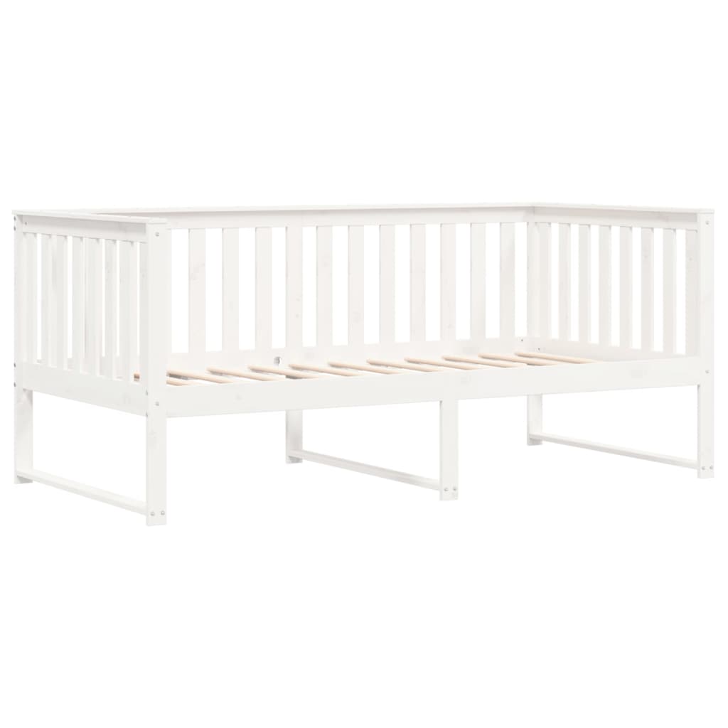 Lit de repos blanc 100x200 cm en bois de pin massif