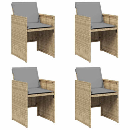 Gartenstühle mit Kissen 4 Stk. Beigemischung Poly Rattan