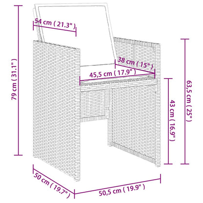 Gartenstühle mit Kissen 4 Stk. Beigemischung Poly Rattan